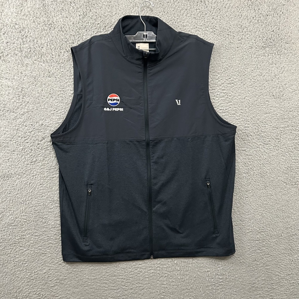 Vuori Vest Mens Extra Large Blue Sunday Element Performance Full‎ Zip V286 Logo
